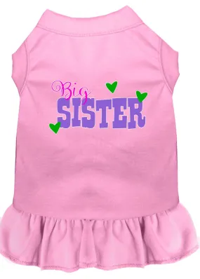 Big Sister Screen Print Dog Dress Light Pink Lg