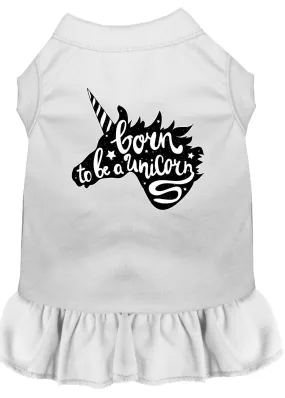 Born To Be A Unicorn Screen Print Dog Dress White 4x (22)