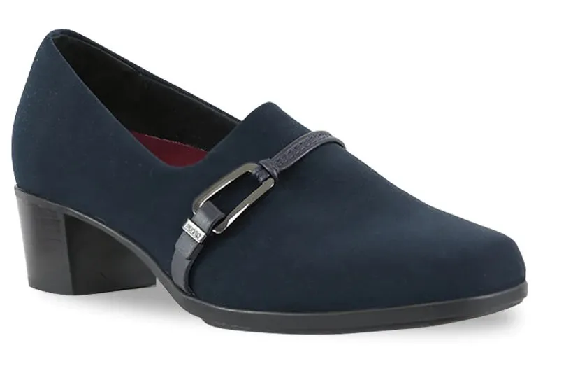 Cindi II Navy Stretch Fabric Slip-on Shoes