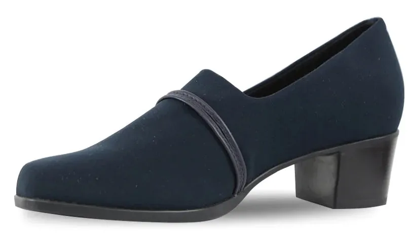 Cindi II Navy Stretch Fabric Slip-on Shoes