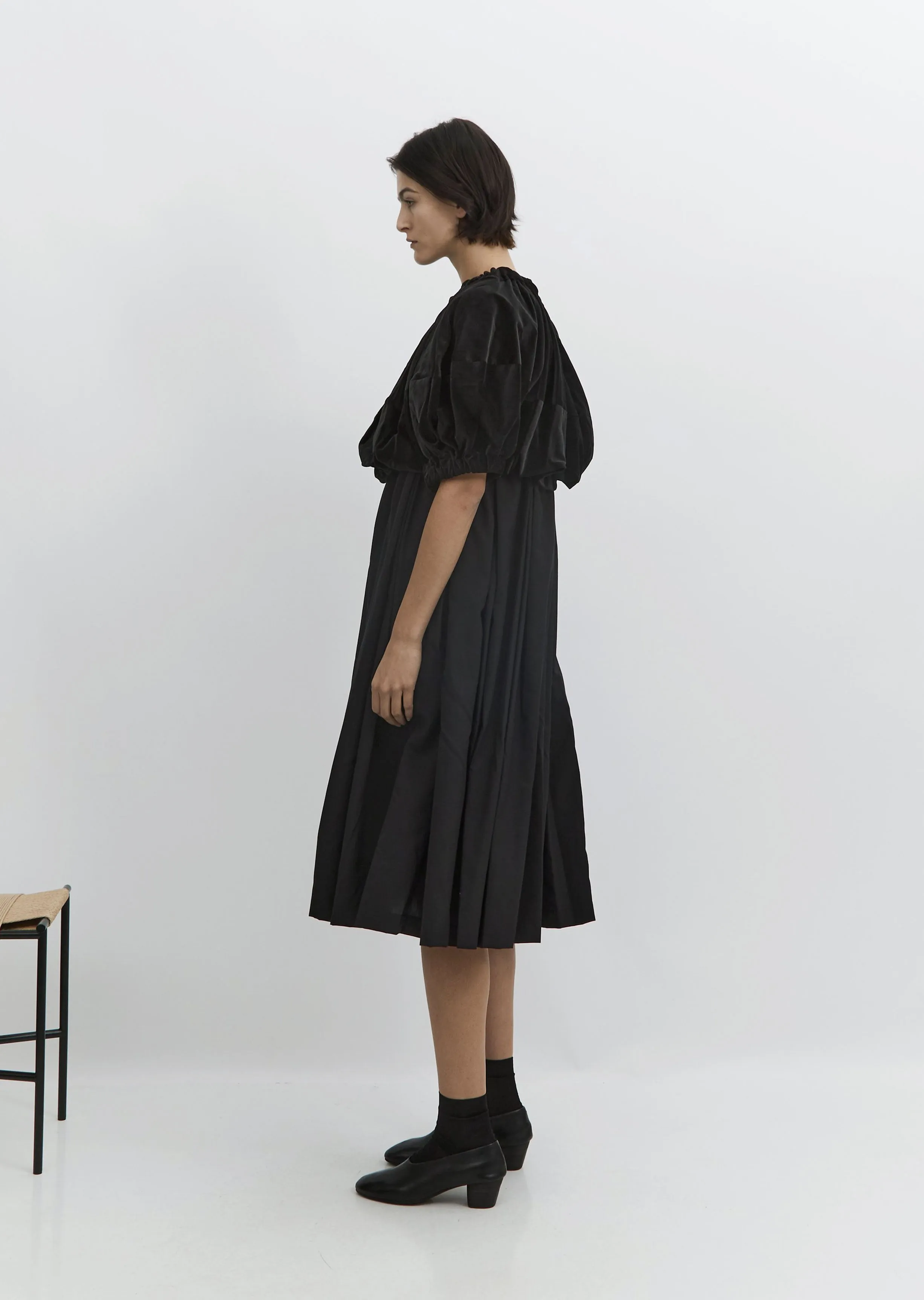 Cotton Velveteen Combo Dress