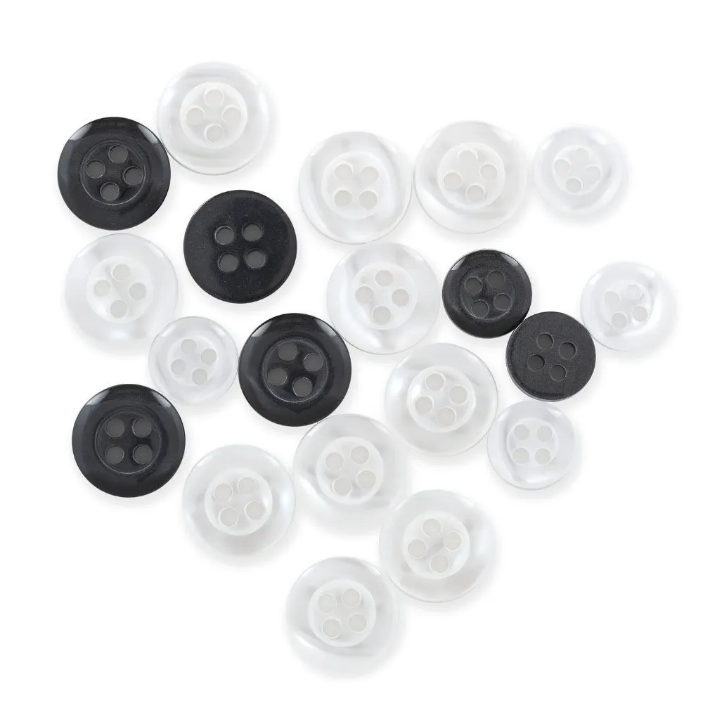Dritz, Assorted Shirt Buttons (20pc) - 9mm & 11mm
