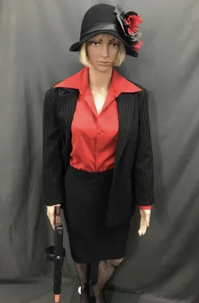 Gangster Moll Pin Stripe Suit  - Hire