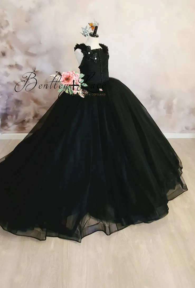 Rts euc retired rental "Alexandria" -  Floor long Length Dress- ( 8 Year - Petite 13 Year) Couture Rental Gown