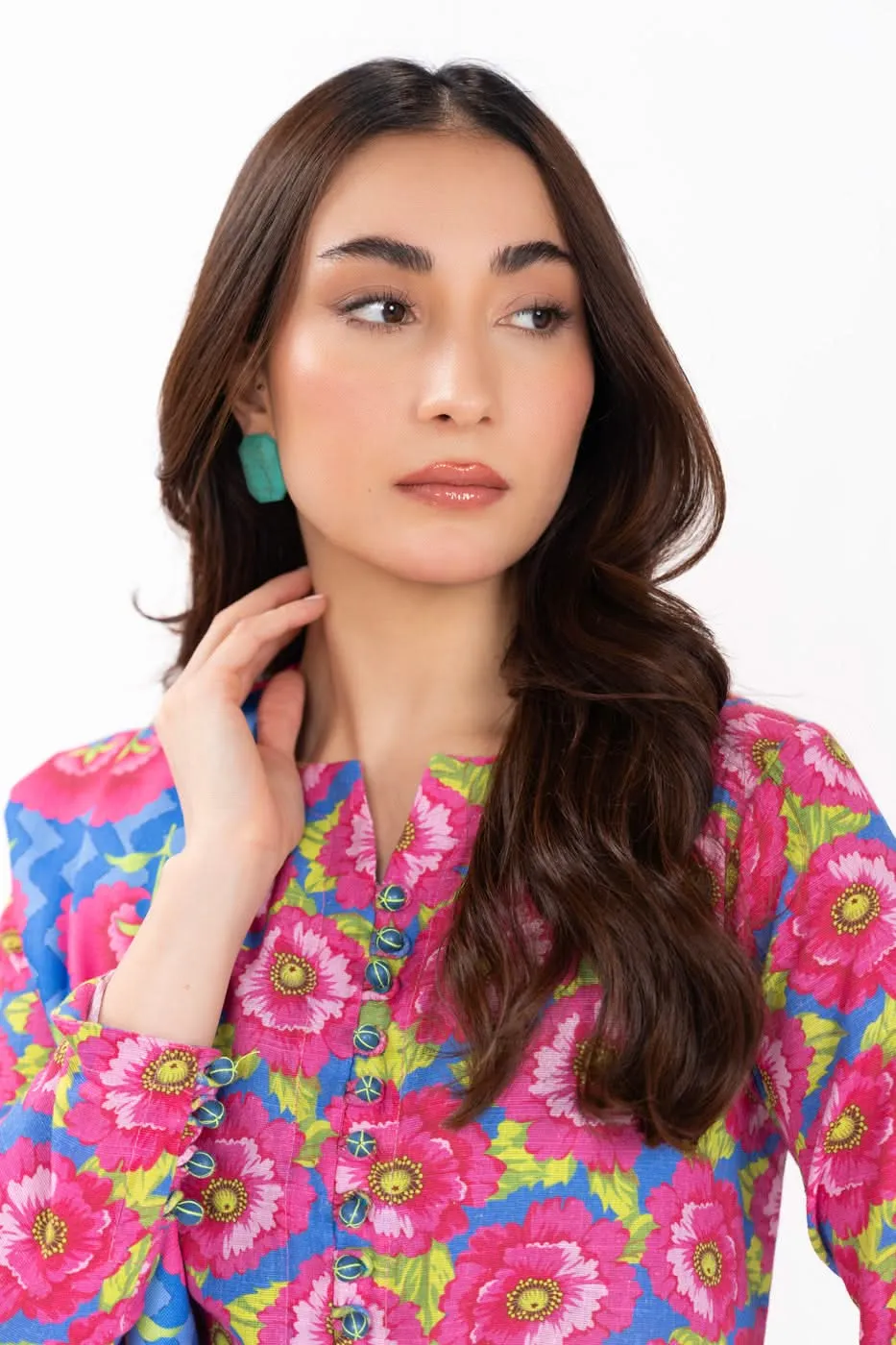 Stitched - 3 Pc Printed Khaddar Outfit