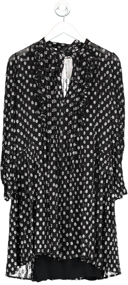 The Kooples Black Metallic Thread Dress UK 10